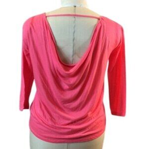 American Eagle Outfitters  Top Pullover Pink Draped Back Top 3/4 Sleeve Small